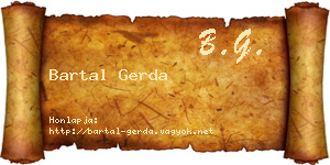 Bartal Gerda névjegykártya